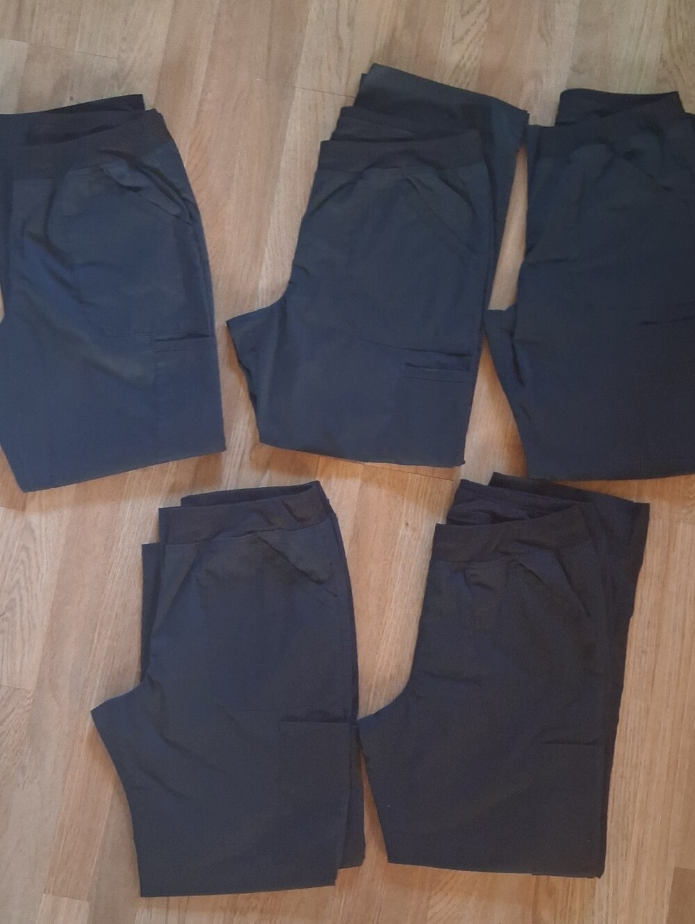 5 Pair Cherokee Workwear Scrub Pants Womens Black Large